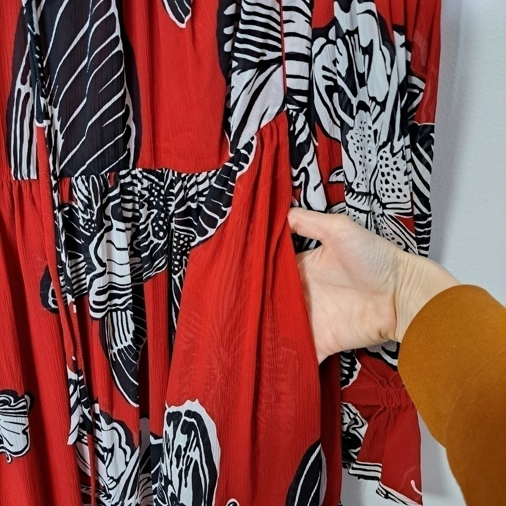 Autumn Adeigbo Fleur dress red butterfly 10 NWT - Picture 8 of 9